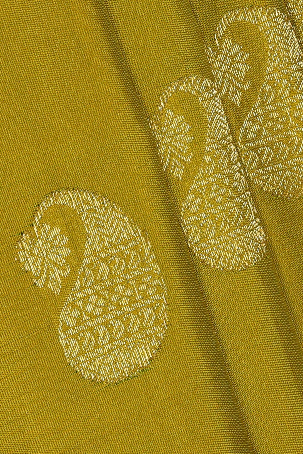 Image of Gadwal Silk Golden Green Saree